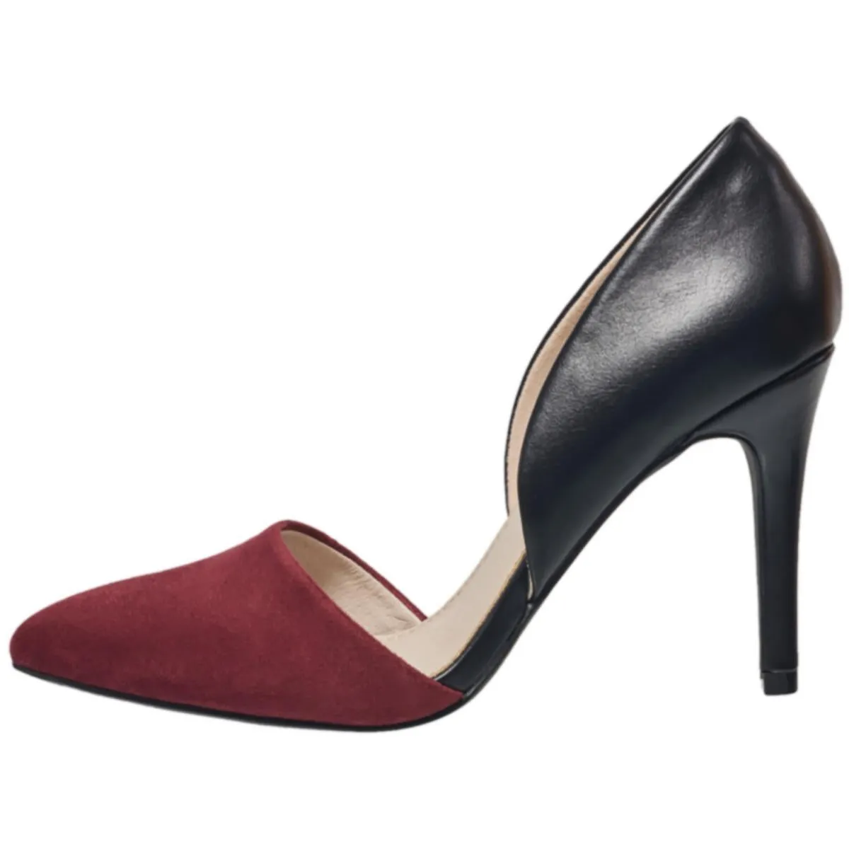 Womens Padded Insole Leather D'Orsay Heels