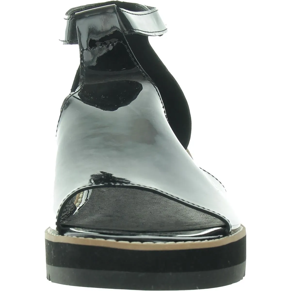 Womens Padded Insole Leather Wedge Heels