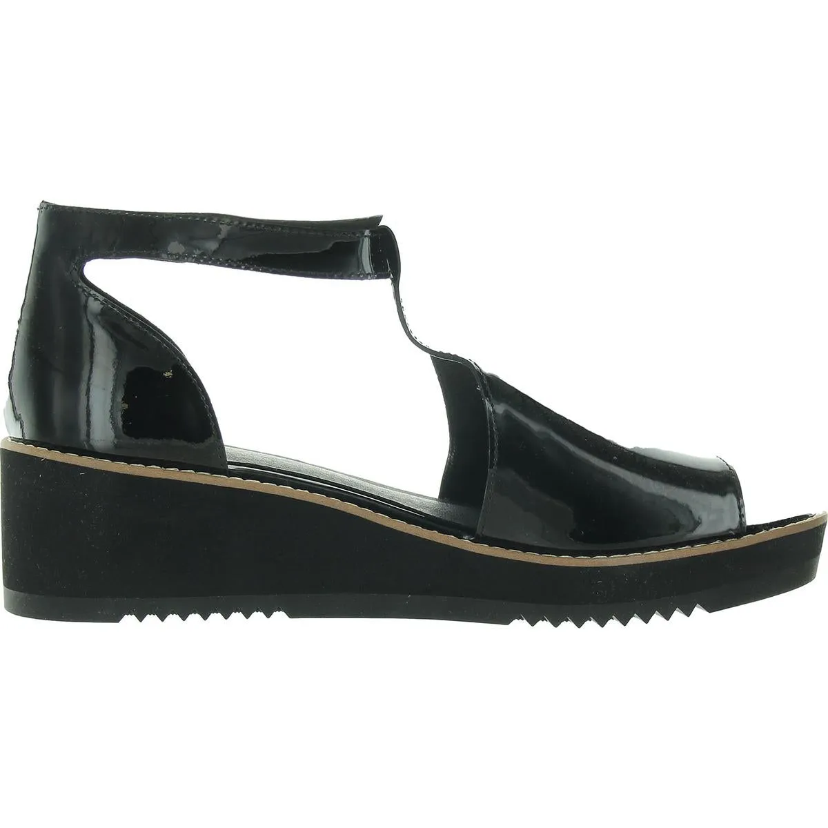 Womens Padded Insole Leather Wedge Heels