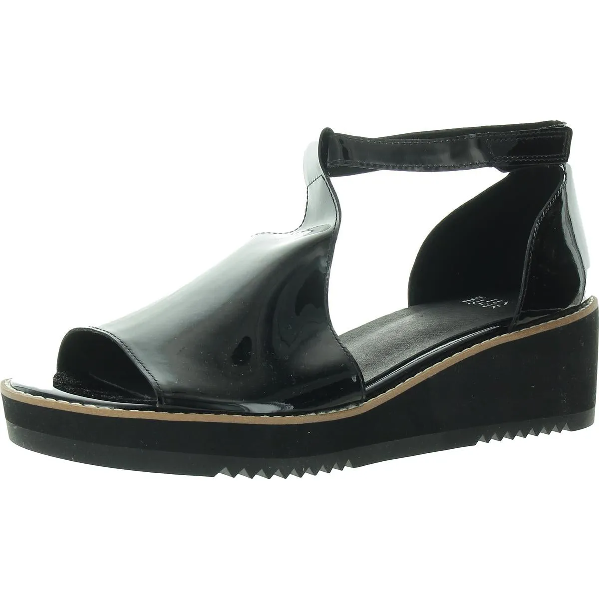Womens Padded Insole Leather Wedge Heels