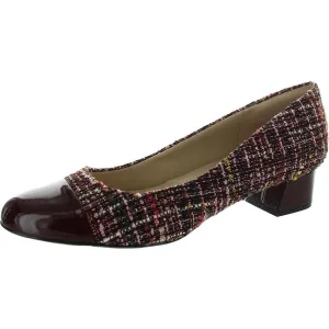 Womens Patent Trim Tweed Pumps