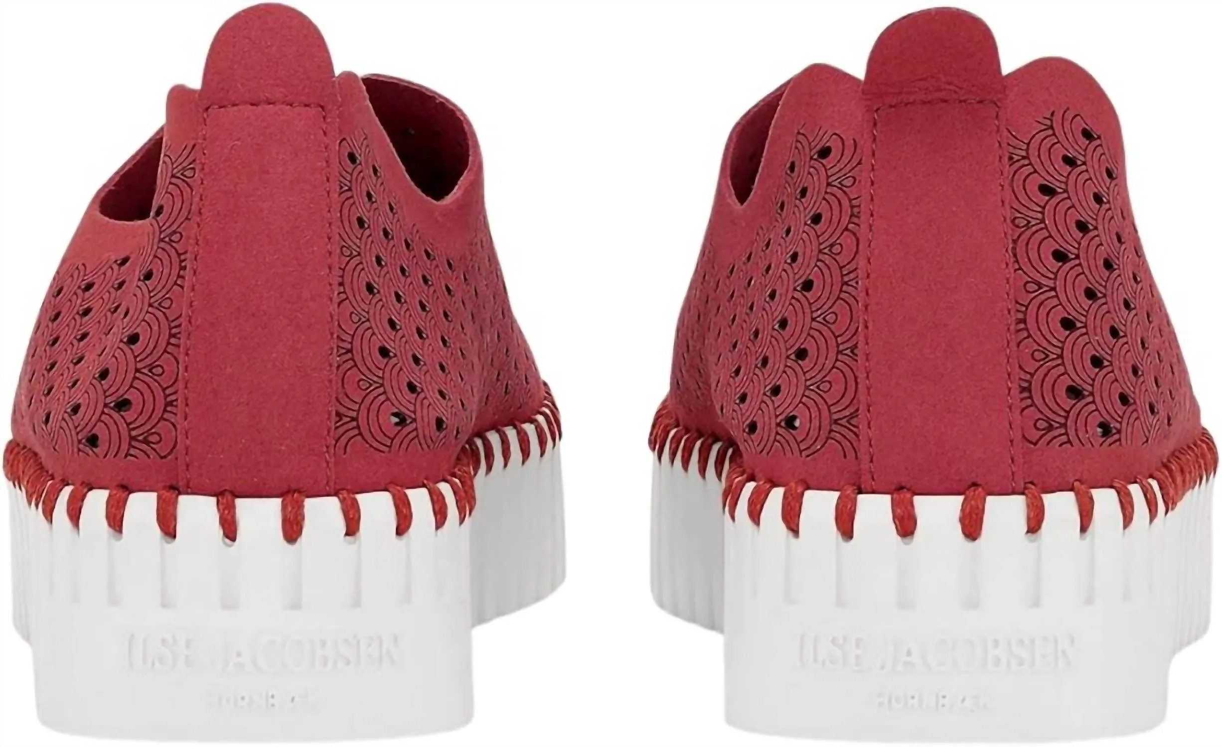 Women's Platform Tulip Slip-On In Deep Red