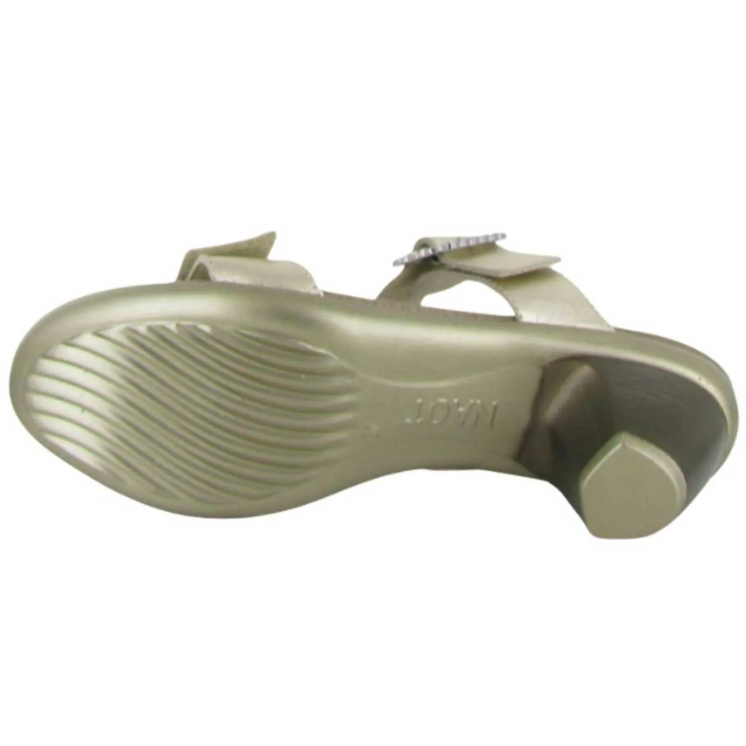 Women's Recent Heeled Sandal In Gold Radiant Leather
