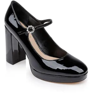 Womens Rhinestone Patent Mary Jane Heels