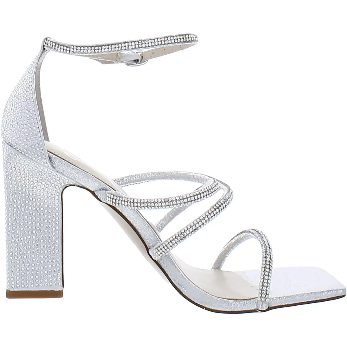 Womens Rhinestone Strappy Pumps