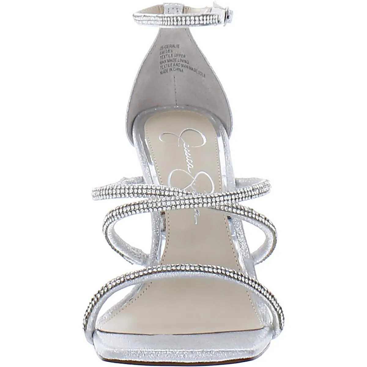 Womens Rhinestone Strappy Pumps
