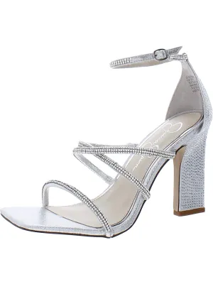 Womens Rhinestone Strappy Pumps