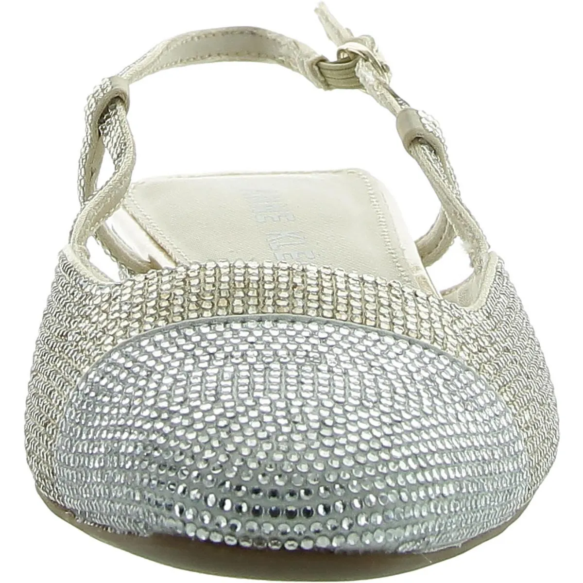 Womens Rhinestone Toe Cap Slingback Heels