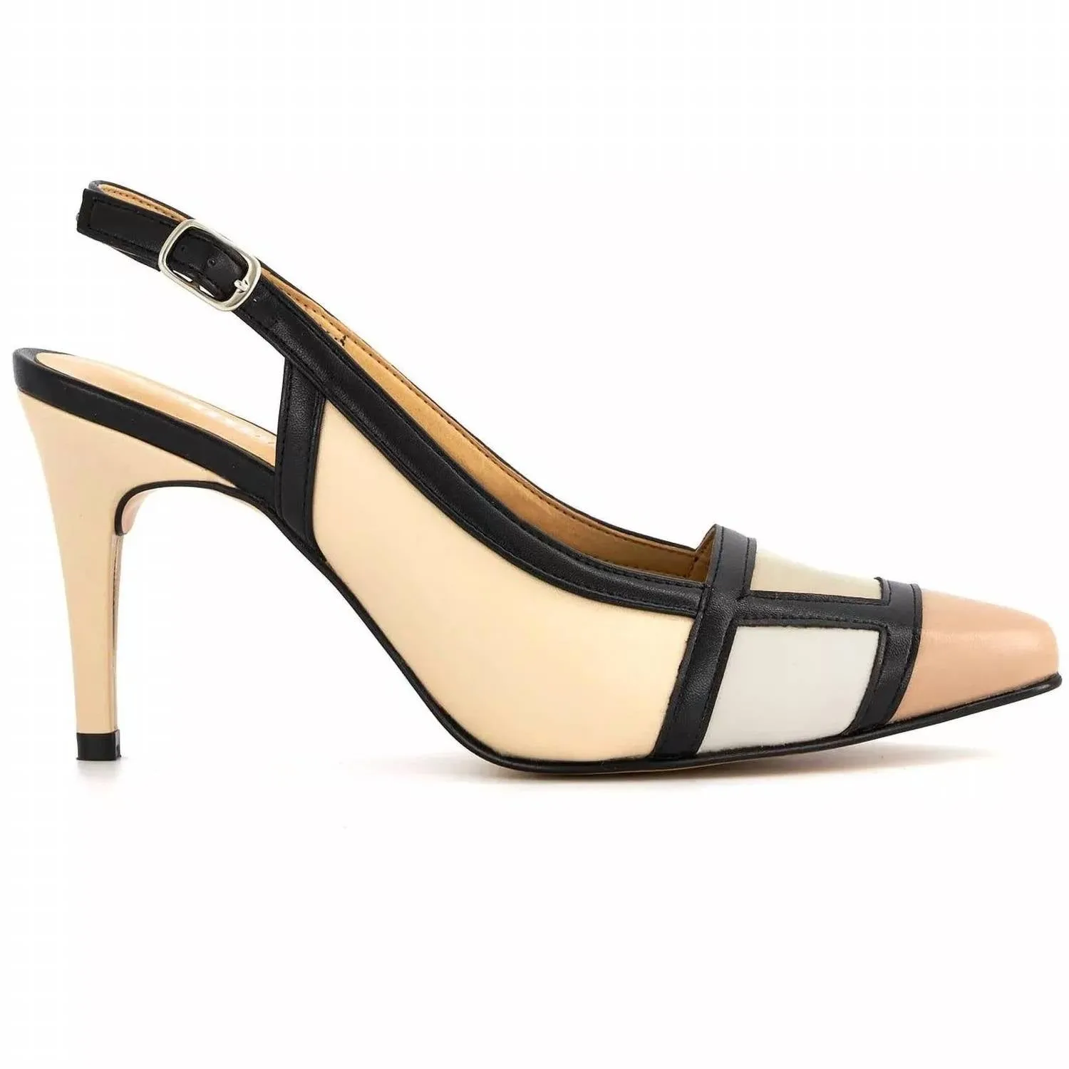 Women's Slingback Heels Pumps Shoes In Beige