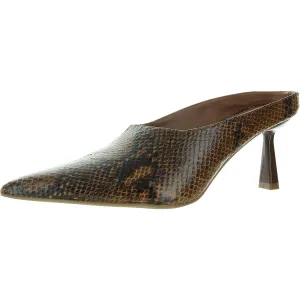 Womens Snake Print Faux Leather Slide