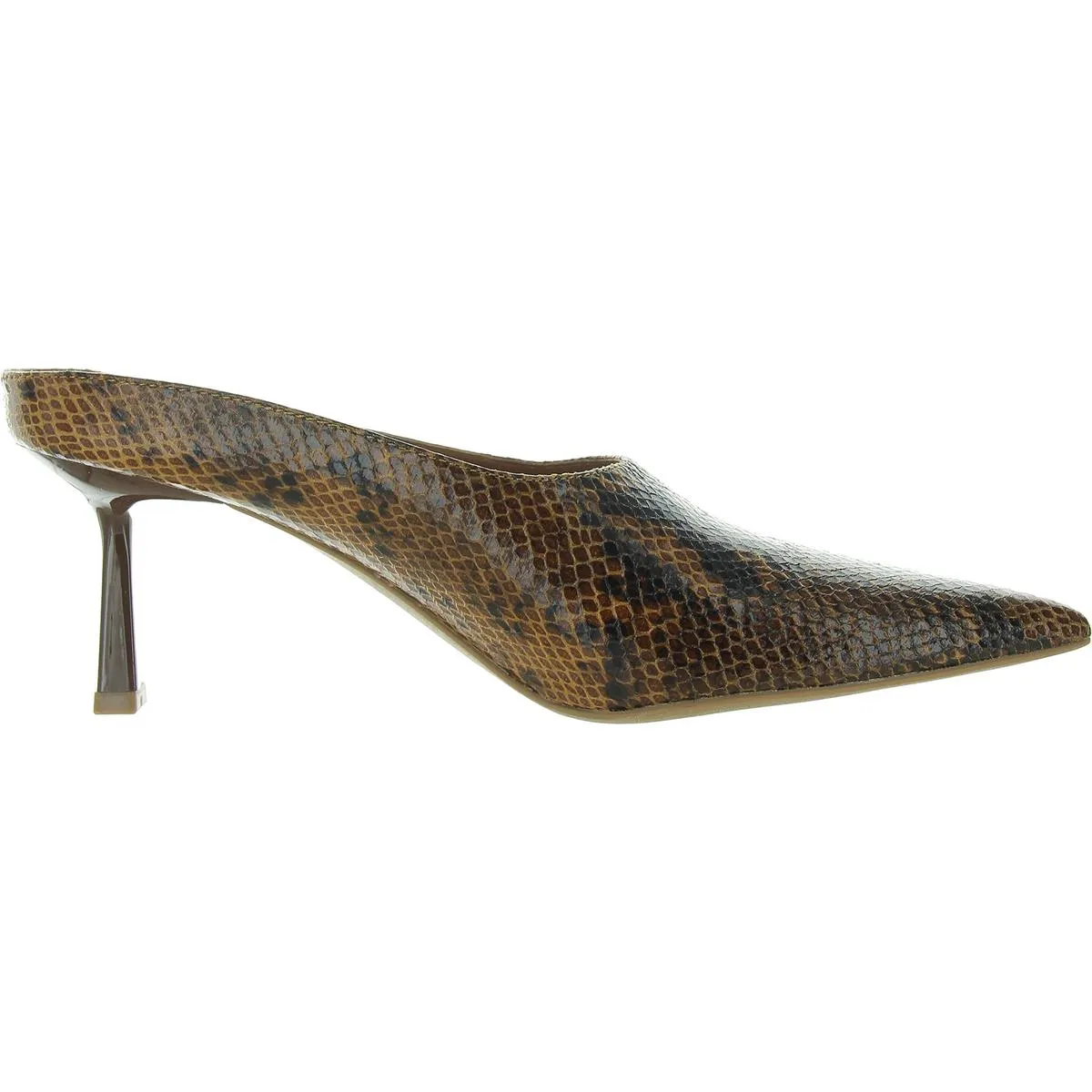 Womens Snake Print Faux Leather Slide