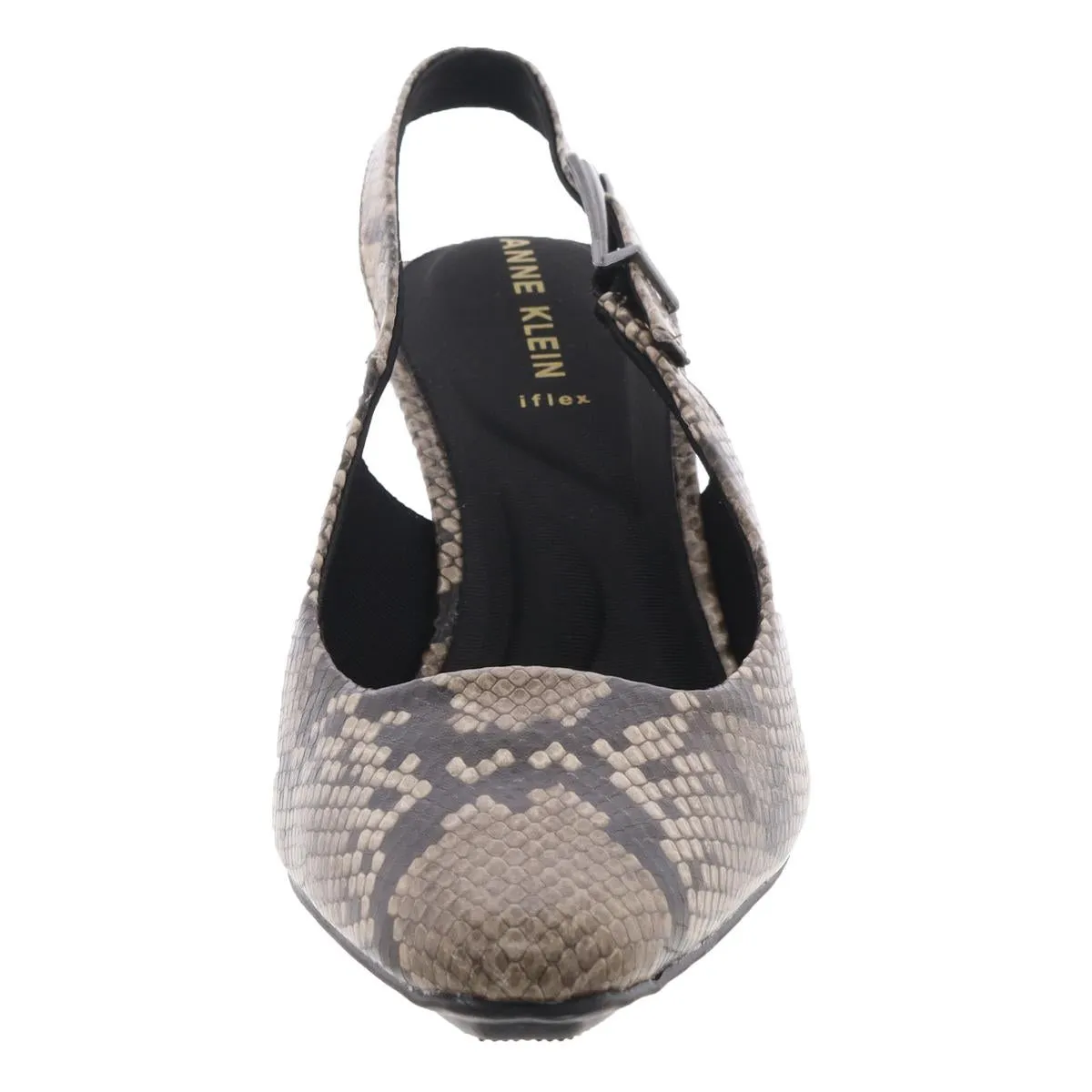 Womens Snake Print Man Made Slingback Heels