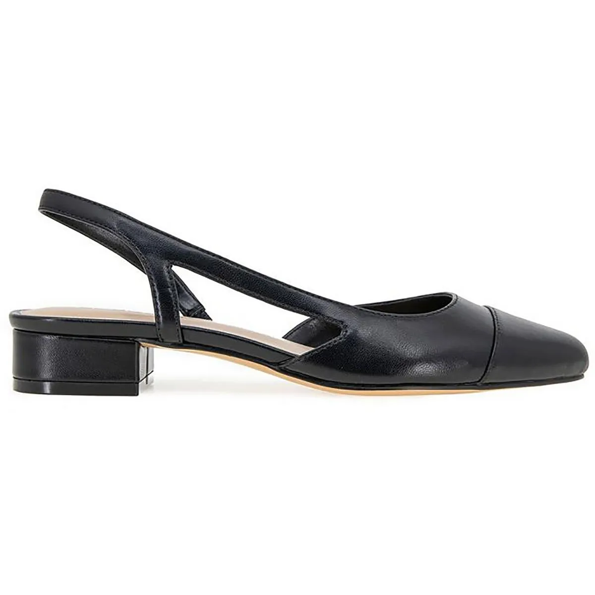 Womens Solid Faux Leather Slingback Heels