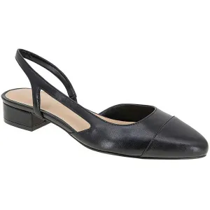 Womens Solid Faux Leather Slingback Heels