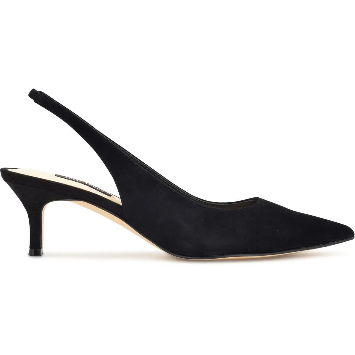 Womens Suede Pointed Toe Kitten Heels