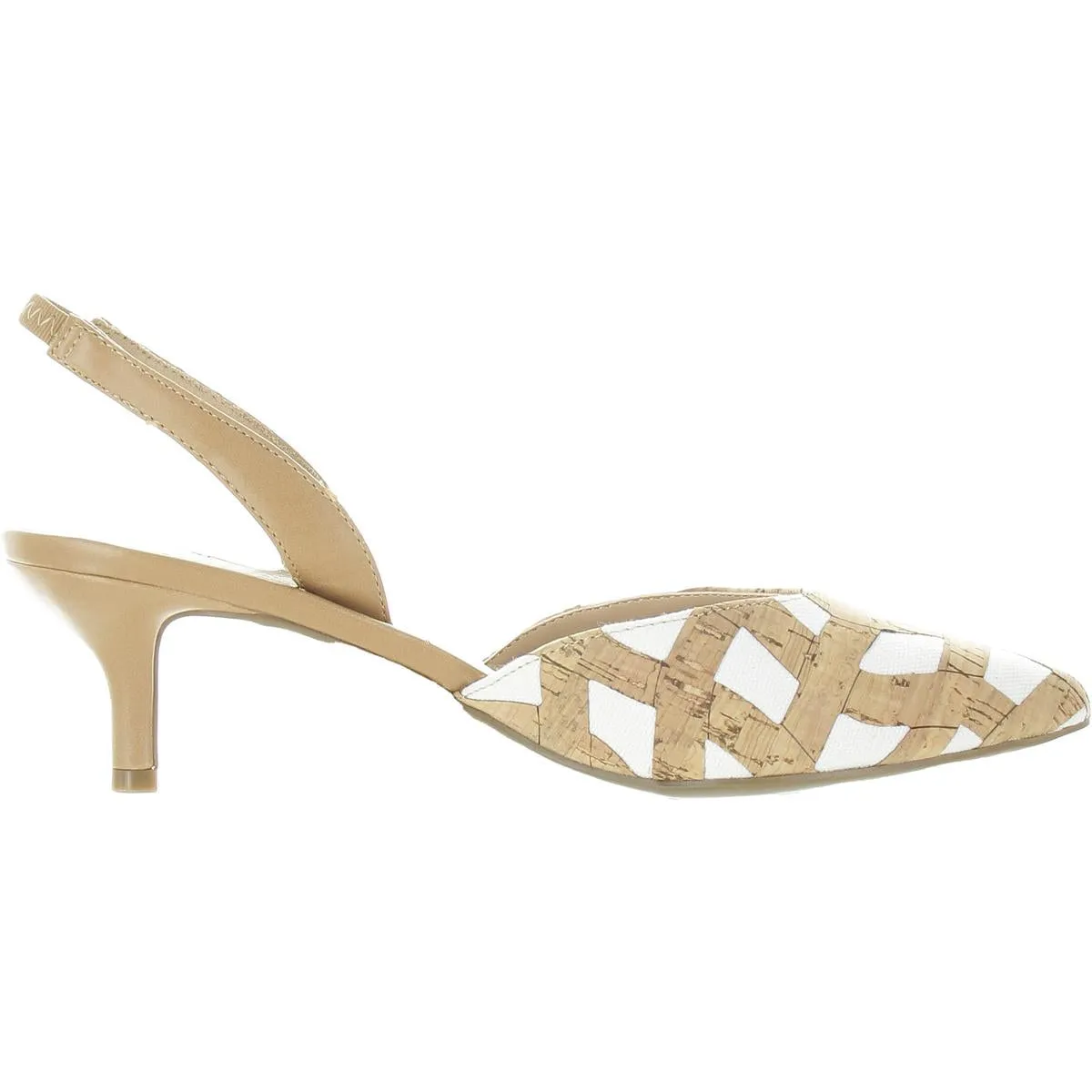 Womens Textured Man Made Slingback Heels