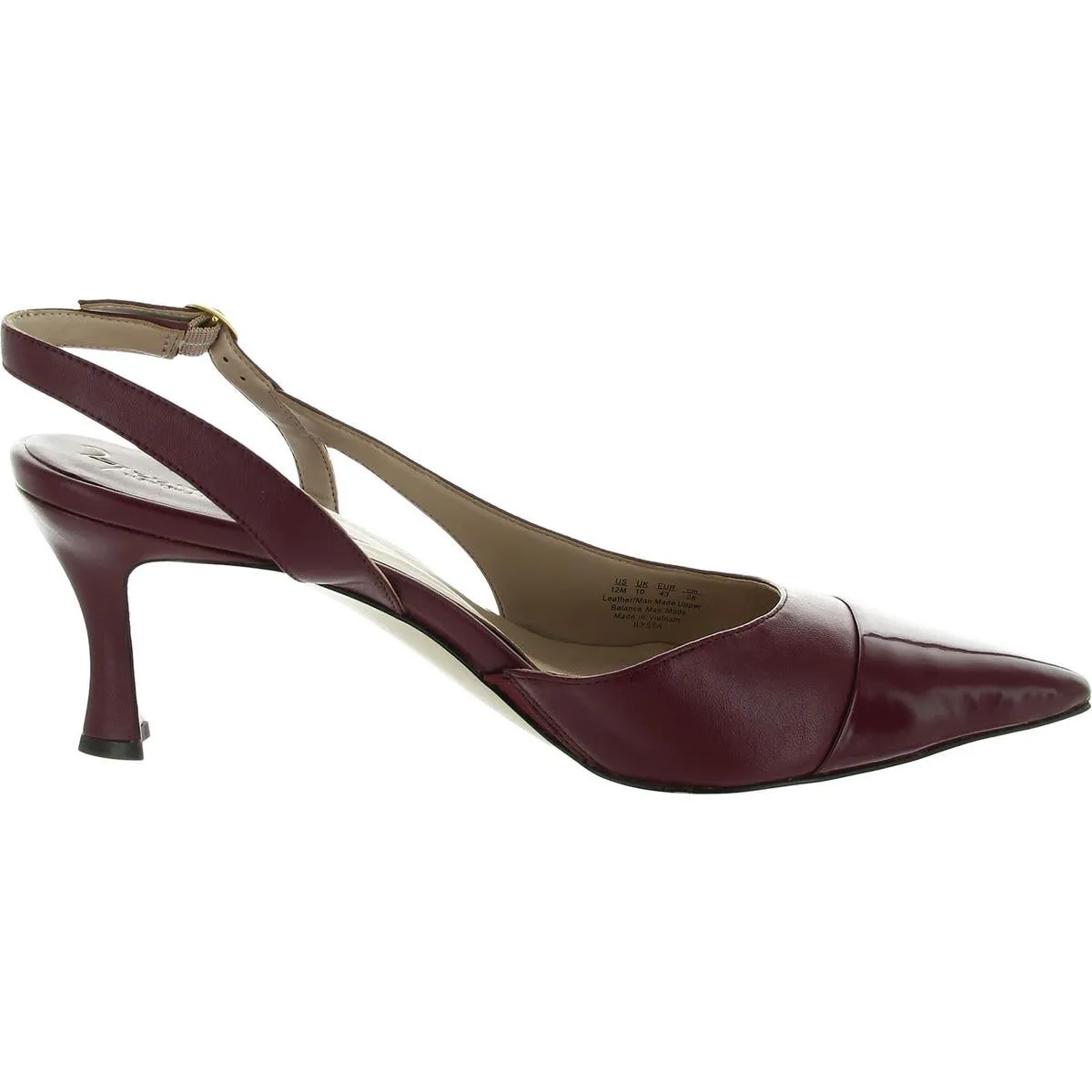 Womens Toe Cap Leather Slingback Heels