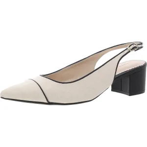 Womens Two Tone Man Made Slingback Heels