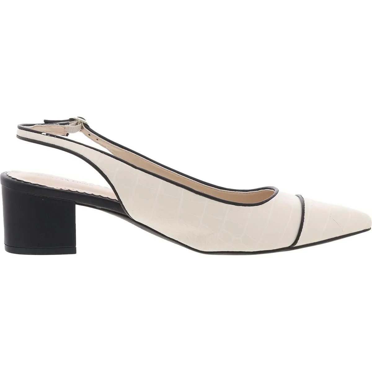 Womens Two Tone Man Made Slingback Heels
