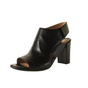 Zahn Womens Leather Open Toe Block Heels