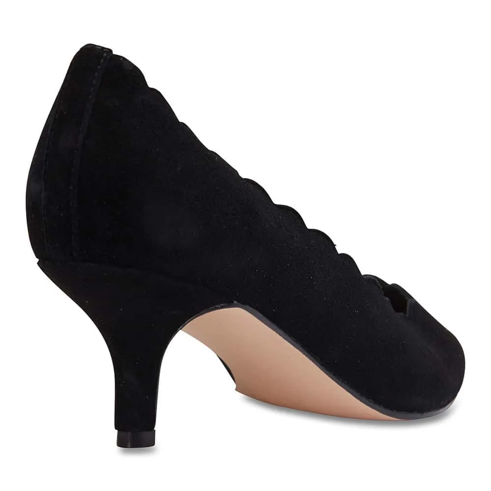 Zanna Heel in Black Suede