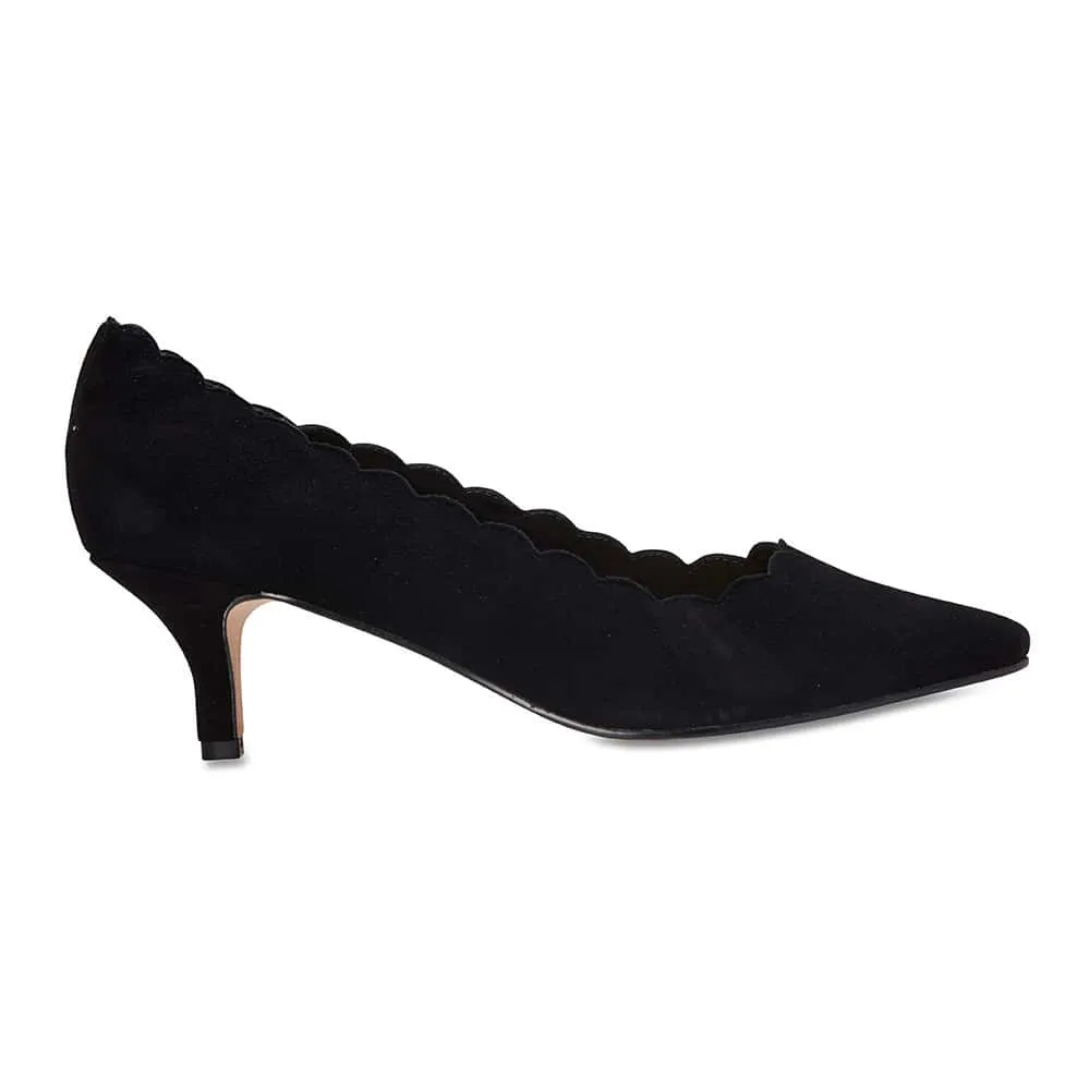 Zanna Heel in Black Suede