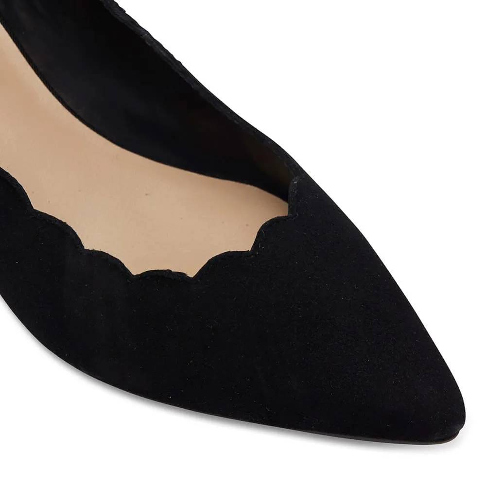 Zanna Heel in Black Suede