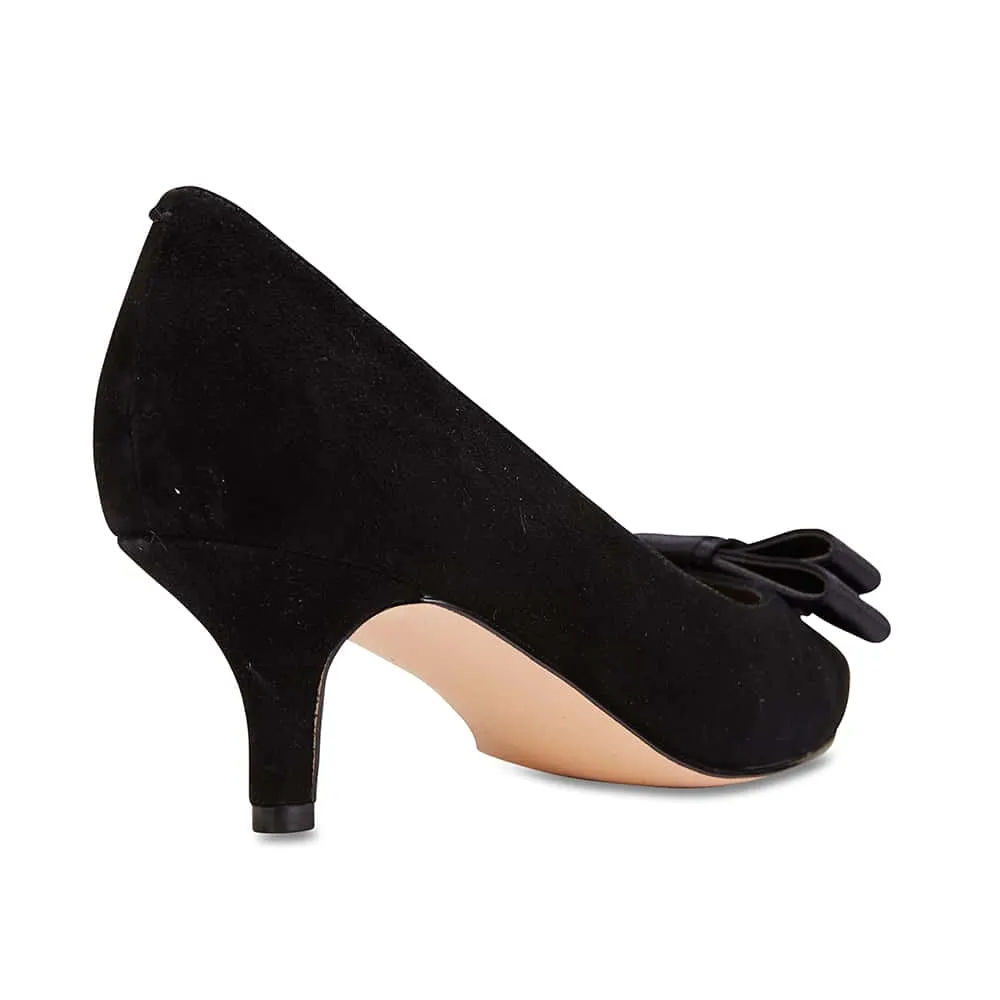 Zara Heel in Black Suede