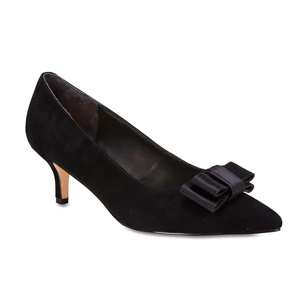 Zara Heel in Black Suede