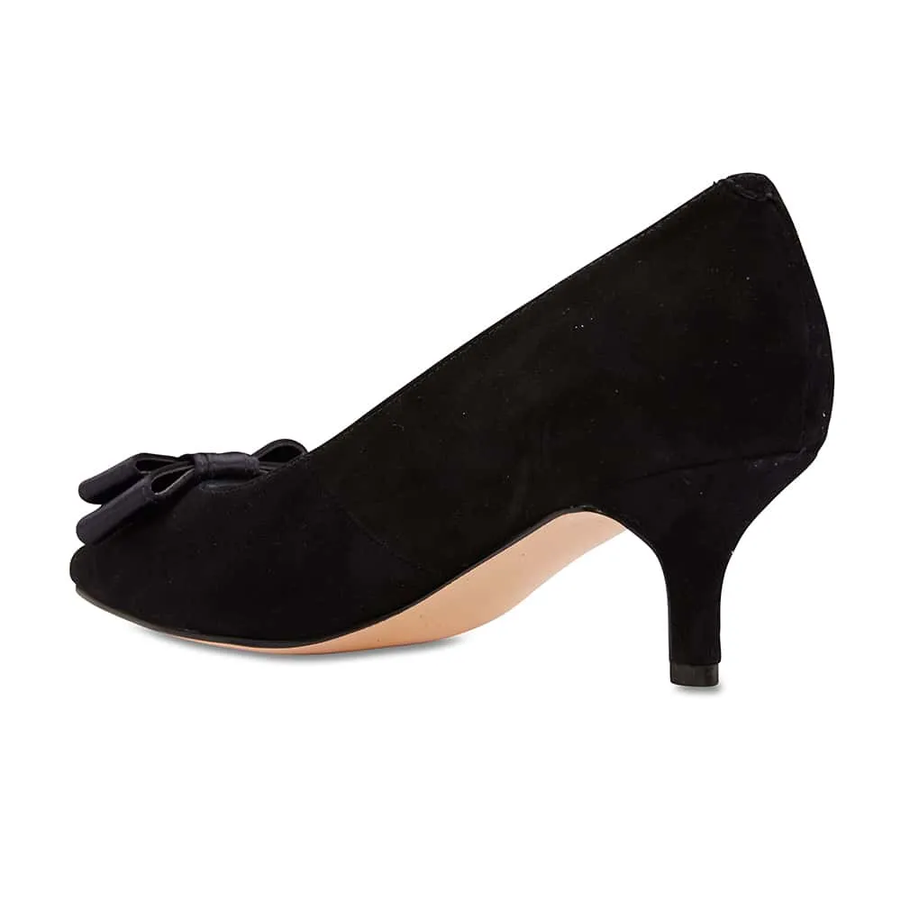Zara Heel in Black Suede