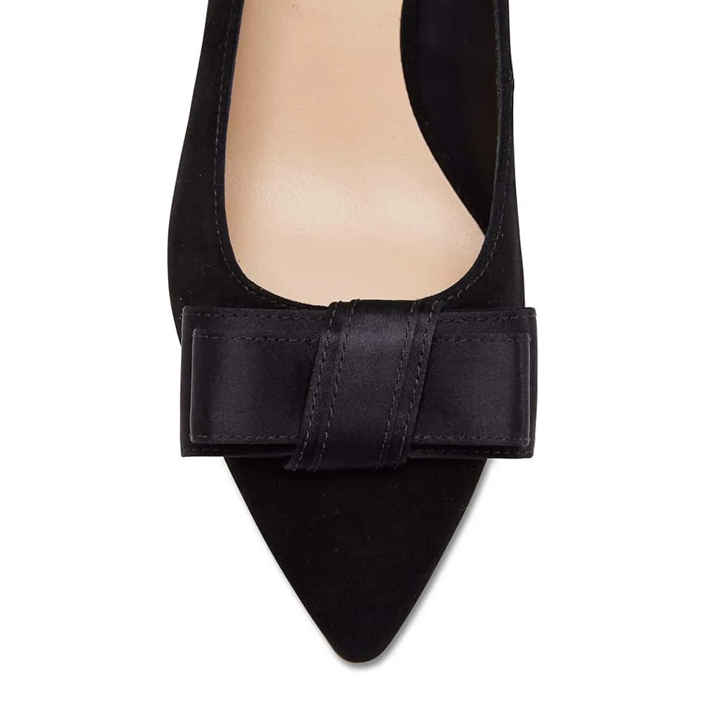 Zara Heel in Black Suede