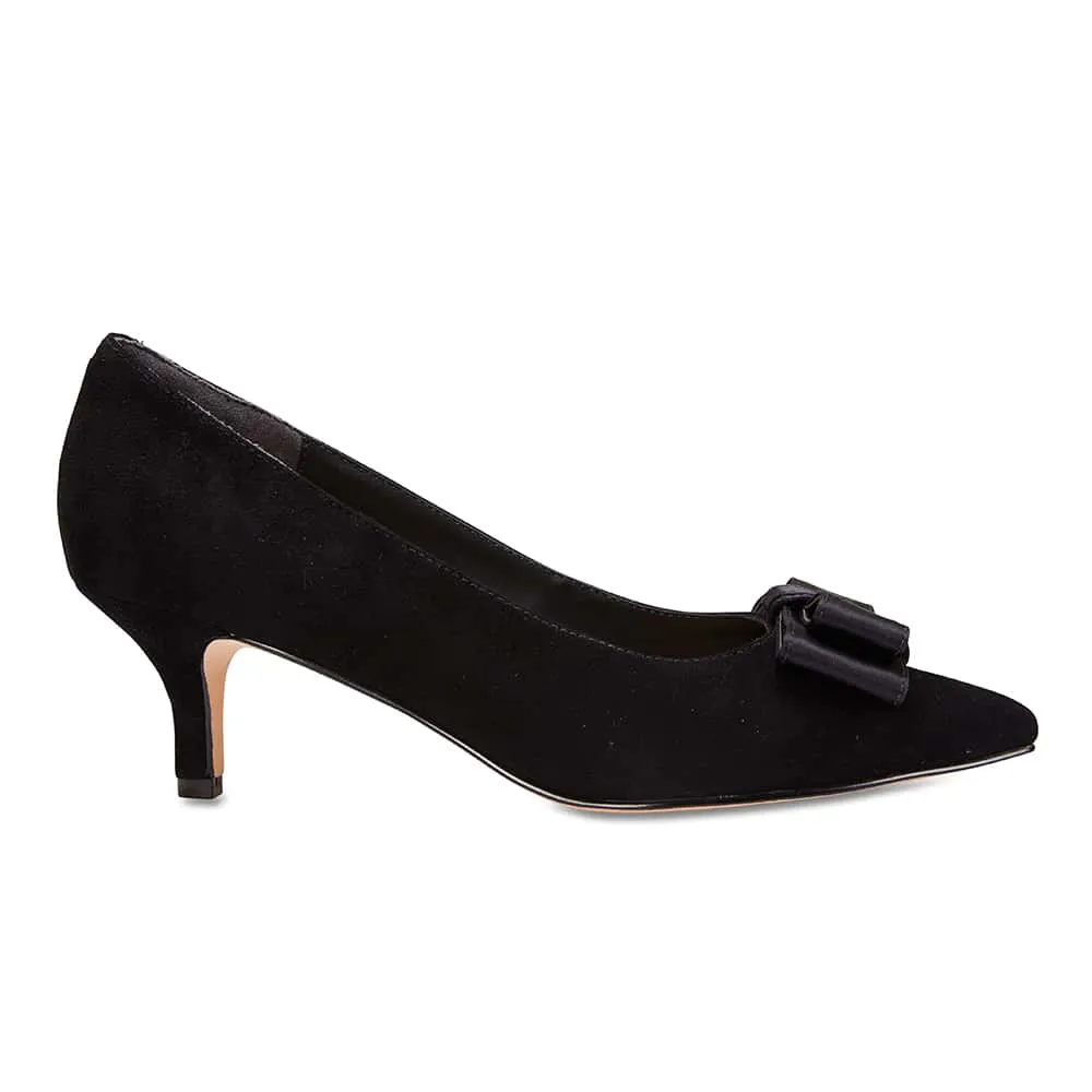 Zara Heel in Black Suede