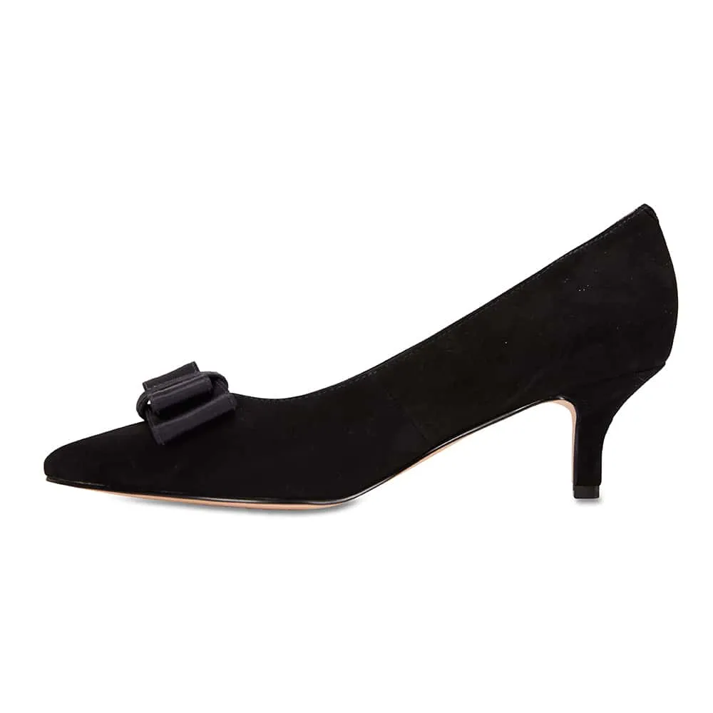 Zara Heel in Black Suede