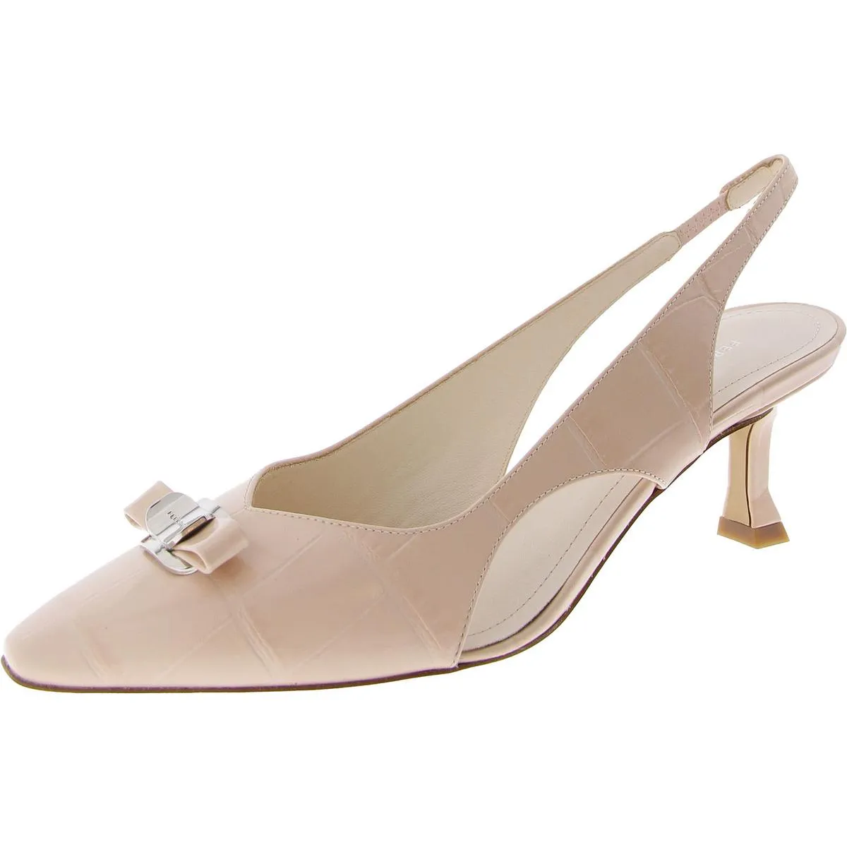 Zarula 55 Womens Faux Leather Embellished Slingback Heels