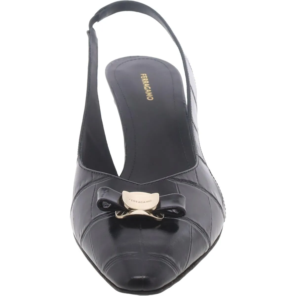 Zarula 55 Womens Faux Leather Embellished Slingback Heels