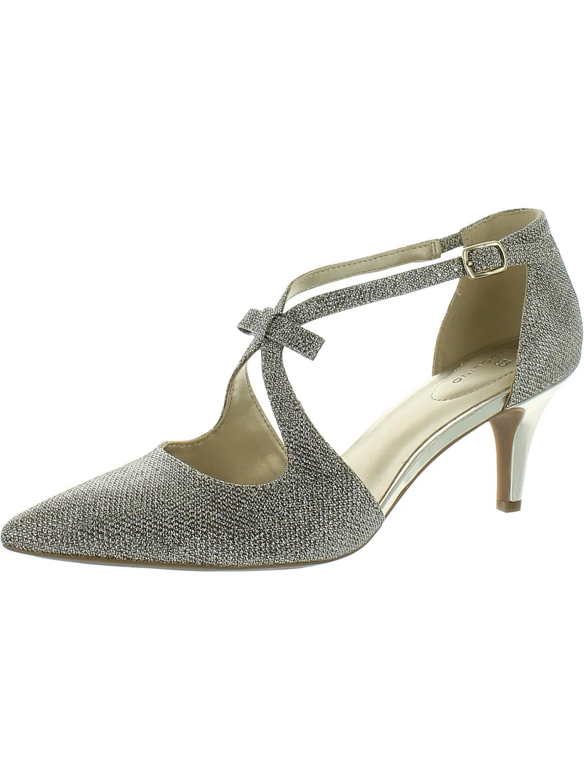 Zeffer 2 Womens Glitter Pointed Toe Slingback Heels
