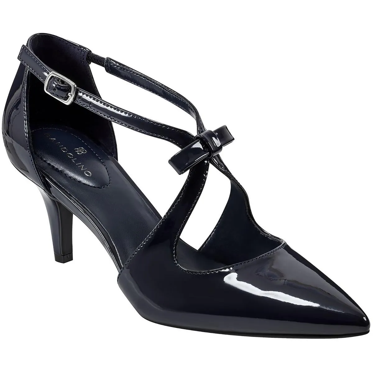 Zeffer 3 Womens Patent Ankle Strap Dress Pumps