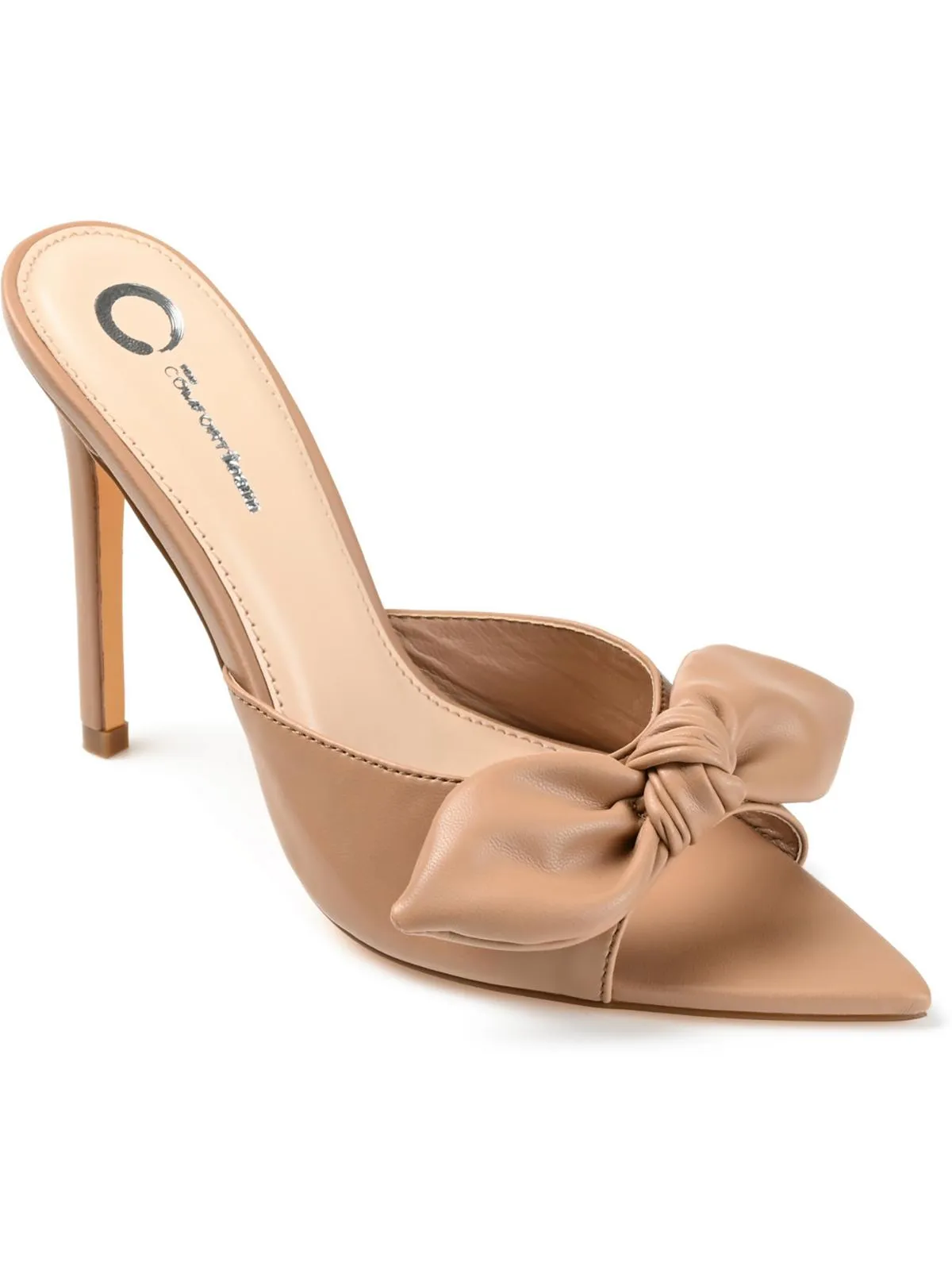 ZELAH Womens Faux Leather Open Toe Pumps