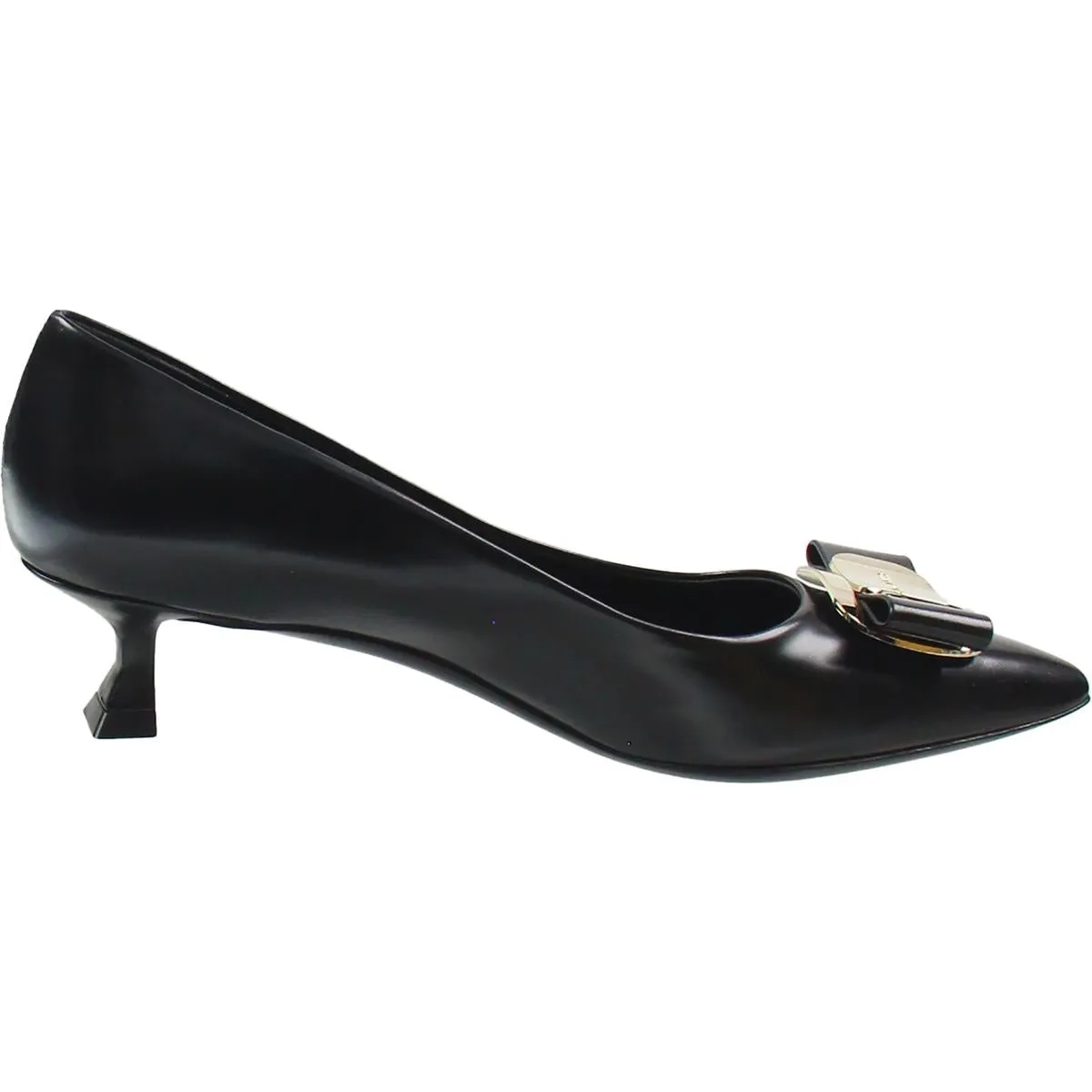 Zelma Womens Embellished Leather Kitten Heels