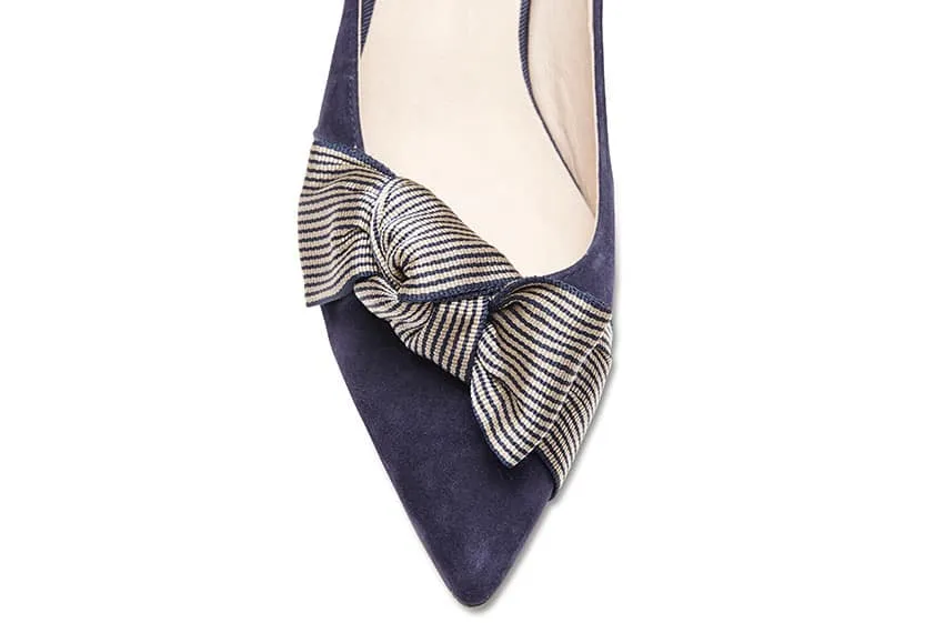 Ziggy Heel in Navy Suede